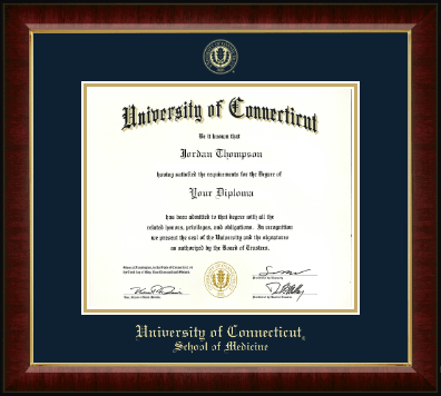 University of Connecticut School of Medicine diploma frame - Gold Embossed Diploma Frame in Murano