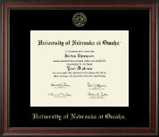 University of  Nebraska at Omaha Gold Embossed Diploma Frame in Studio