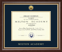 Milton Academy diploma frame - Gold Engraved Medallion Diploma Frame in Hampshire