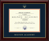 Milton Academy Gold Embossed Diploma Frame in Gallery