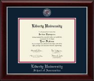 Liberty University Masterpiece Medallion Diploma Frame in Gallery Silver