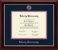 Liberty University Masterpiece Medallion Diploma Frame in Gallery Silver
