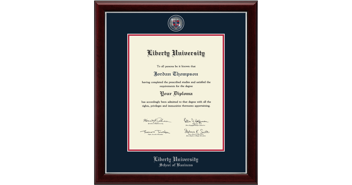 PreSpring 2018 Masterpiece Medallion Diploma Frame in Gallery Silver Liberty University Item