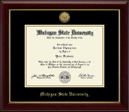 Michigan State University Gold Engraved Medallion Diploma Frame in Gallery