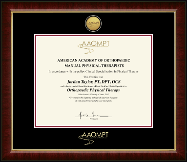 American Academy of Orthopaedic Manual Physical Therapists certificate frame - Gold Engraved Medallion Certificate Frame in Murano