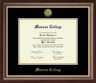 Monroe College Gold Engraved Medallion Diploma Frame in Hampshire