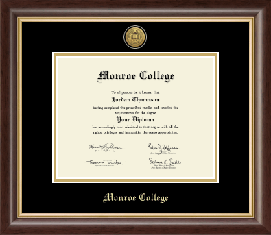 Monroe College diploma frame - Gold Engraved Medallion Diploma Frame in Hampshire