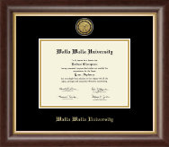 Walla Walla University Gold Engraved Medallion Diploma Frame in Hampshire