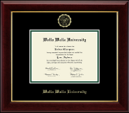Walla Walla University Gold Embossed Diploma Frame in Gallery