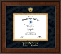 Cambridge College Presidential Gold Engraved Diploma Frame in Madison