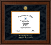 Cambridge College Presidential Gold Engraved Diploma Frame in Madison