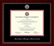Southern Oregon University Silver Engraved Medallion Diploma Frame in Sutton