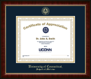 University of Connecticut School of Medicine Gold Embossed Certificate Frame in Murano