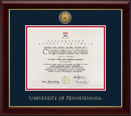 University of Pennsylvania Gold Engraved Medallion Diploma Frame in Gallery