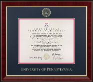 University of Pennsylvania diploma frame - Personalized Gold Embossed Diploma Frame in Murano