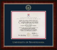 University of Pennsylvania Gold Embossed Diploma Frame in Murano