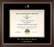 The International School of Hospitality certificate frame - Gold Embossed Certificate Frame in Studio Gold