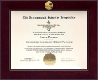 The International School of Hospitality Century Gold Engraved Certificate Frame in Cordova