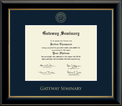 Gateway Seminary diploma frame - Gold Embossed Diploma Frame in Onyx Gold