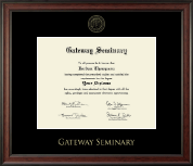 Gateway Seminary Gold Embossed Diploma Frame in Studio