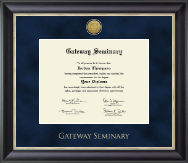 Gateway Seminary Gold Engraved Medallion Diploma Frame in Noir