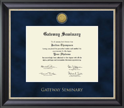 Gateway Seminary diploma frame - Gold Engraved Medallion Diploma Frame in Noir