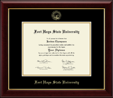Fort Hays State University diploma frame - Gold Embossed Diploma Frame in Gallery