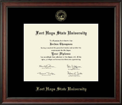 Fort Hays State University diploma frame - Gold Embossed Diploma Frame in Studio