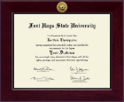 Fort Hays State University Century Gold Engraved Diploma Frame in Cordova