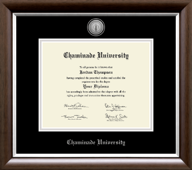 Chaminade University diploma frame - Silver Engraved Medallion Diploma Frame in Devonshire