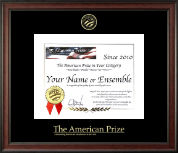 The American Prize Gold Embossed Certificate Frame in Studio