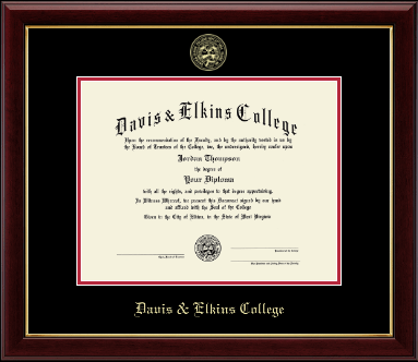 Davis & Elkins College diploma frame - Gold Embossed Diploma Frame in Gallery