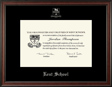 Kent School in Connecticut diploma frame - Silver Embossed Diploma Frame in Studio