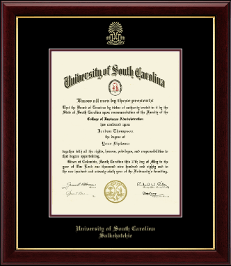 University of South Carolina Salkehatchie diploma frame - Gold Embossed Diploma Frame in Gallery