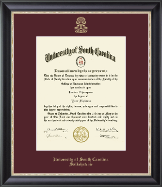 University of South Carolina Salkehatchie diploma frame - Gold Embossed Diploma Frame in Noir
