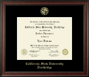California State University Northridge Gold Embossed Diploma Frame in Studio