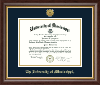 The University of Mississippi diploma frame - Gold Engraved Medallion Diploma Frame in Hampshire