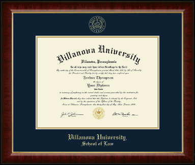 Villanova University diploma frame - Gold Embossed Diploma Frame in Murano