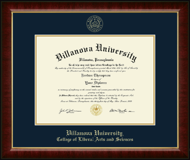 Villanova University diploma frame - Gold Embossed Diploma Frame in Murano