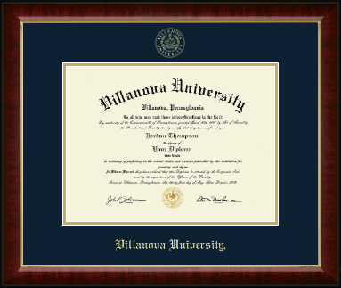 Villanova University diploma frame - Gold Embossed Diploma Frame in Murano