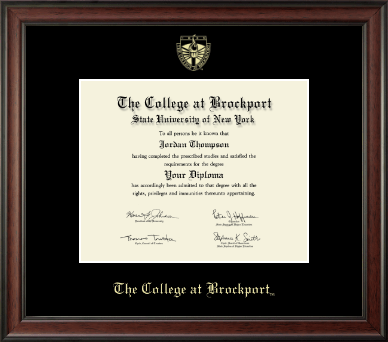The College at Brockport diploma frame - Gold Embossed Diploma Frame in Studio