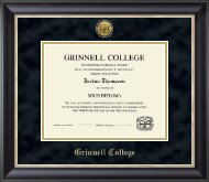 Grinnell College Gold Engraved Medallion Diploma Frame in Noir