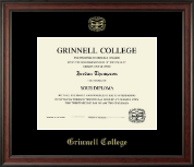 Grinnell College Gold Embossed Diploma Frame in Studio