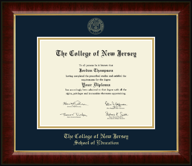 The College of New Jersey diploma frame - Gold Embossed Diploma Frame in Murano