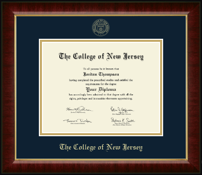 The College of New Jersey diploma frame - Gold Embossed Diploma Frame in Murano