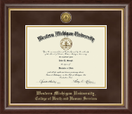 Western Michigan University Gold Engraved Medallion Diploma Frame in Hampshire