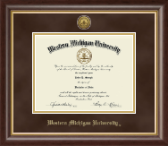 Western Michigan University diploma frame - Gold Engraved Medallion Diploma Frame in Hampshire