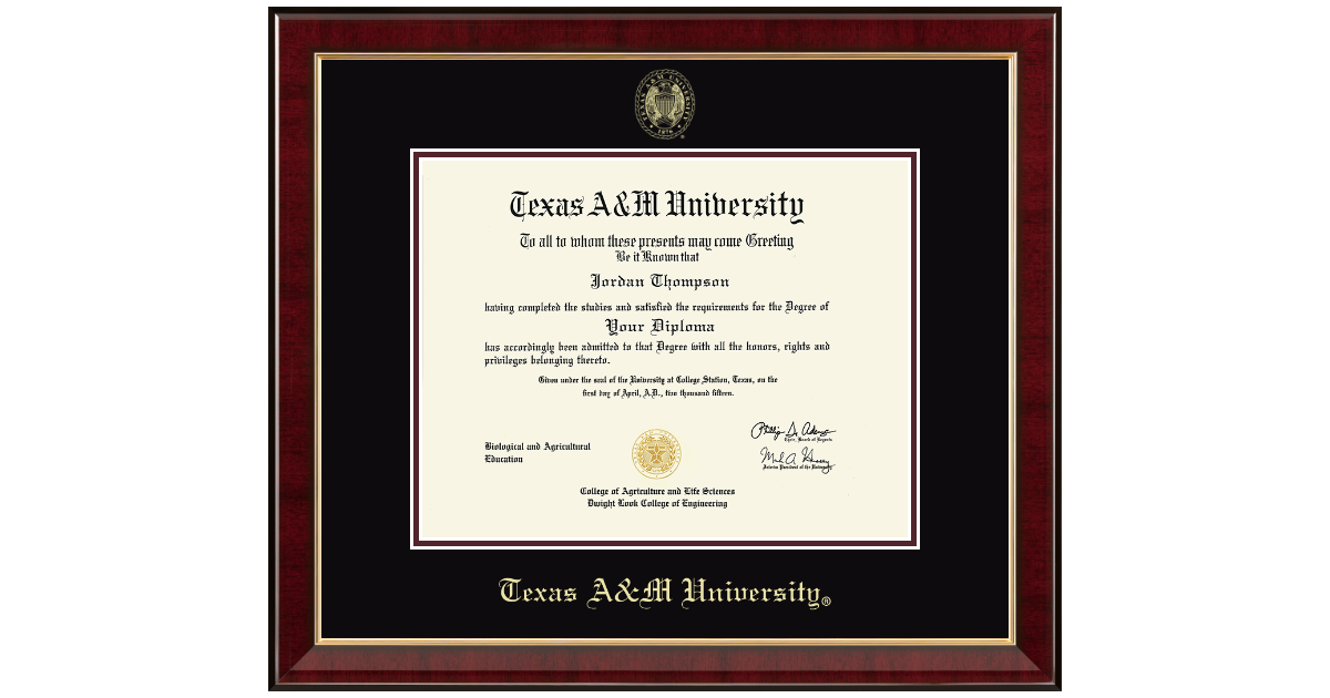 Gold Embossed Diploma Frame in Murano Texas A&M University - Item #289258 from Texas A&M University