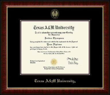 Texas A&M University diploma frame - Gold Embossed Diploma Frame in Murano