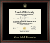Texas A&M University diploma frame - Gold Embossed Diploma Frame in Studio